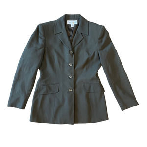 Womens Vintage‎ JONES NEW YORK Worsted Wool Army Green Blazer Sz 8